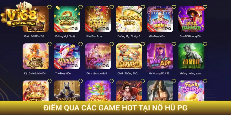 Điểm qua các game hot tại nổ hũ PG
