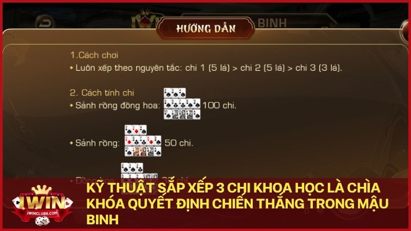 Kỹ thuật sắp xếp 3 chi khoa học là chìa khóa quyết định chiến thắng trong Mậu Binh